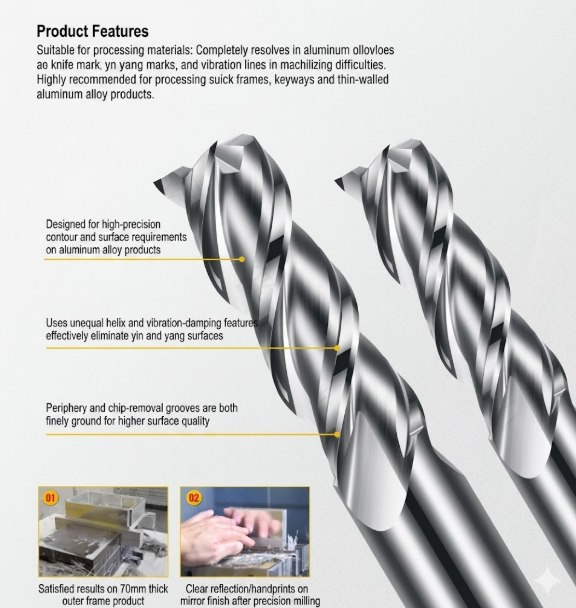 Titanium alloy machining end mills