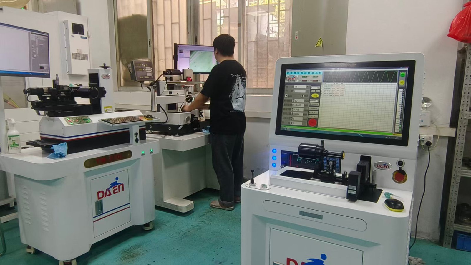 Quality inspection laboratory with precision measurement equipment